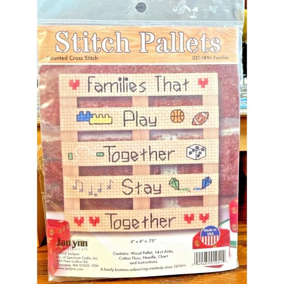 Cross Stitch KIT Janlynn Needlecrafts Stitch Pallets Counted #021-1886 Families - Picture 4 of 4